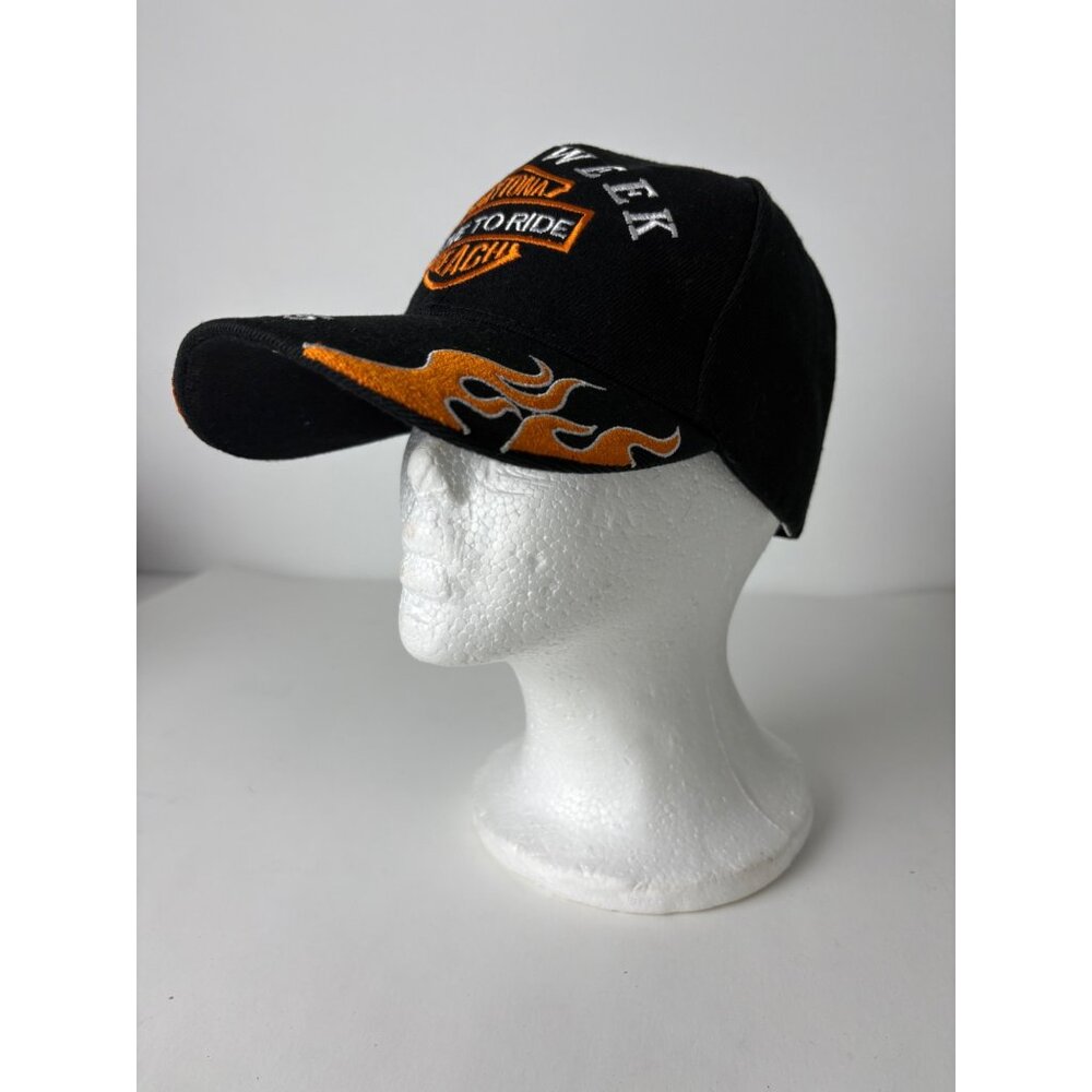 O/S - Daytona Beach 2015 Bike Week Black Hat with Flames